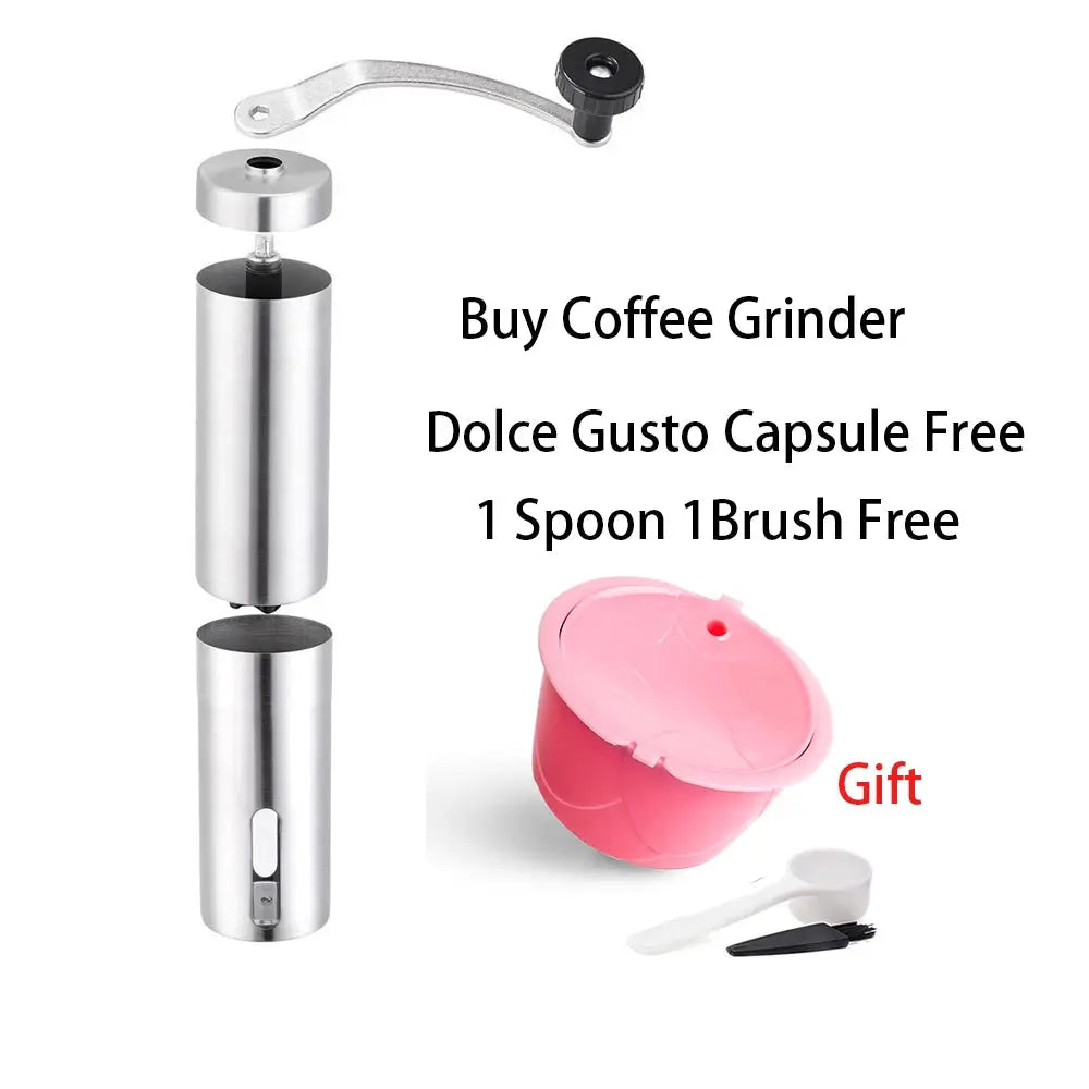 Mini Coffee Grinder Stainless Steel Hand Manual Handmade Coffee Bean Grinder Crocus Grinders Nespresso Dolce Gusto Capsule Evolatte